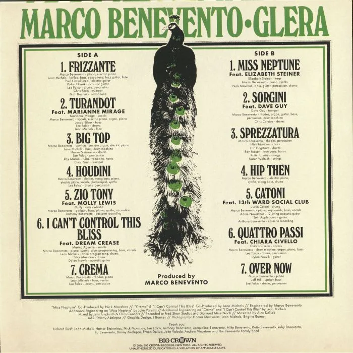 Обратная сторона обложки — Marco BENEVENTO — Glera