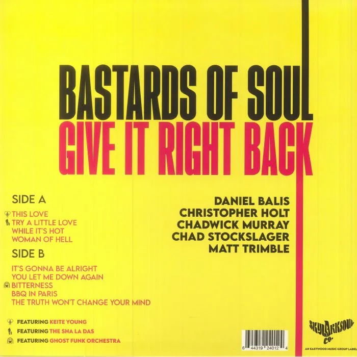 Обратная сторона обложки — BASTARDS OF SOUL — Give It Right Back