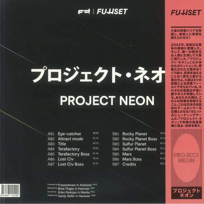 Back cover — Nathan STANLEY — Project Neon (Soundtrack)