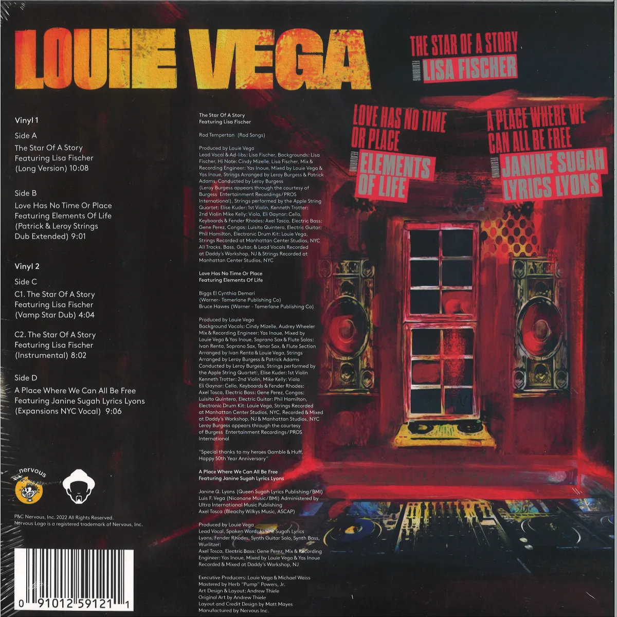 Обратная сторона обложки — Louie Vega — The Star Of A Story / Love Has No Time Or Place / A Place Where We Can All Be Free 2x12")
