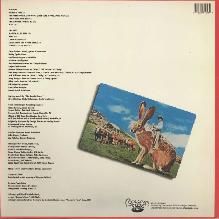 Back cover — Steve FORBERT — Jackrabbit Slim (remastered)