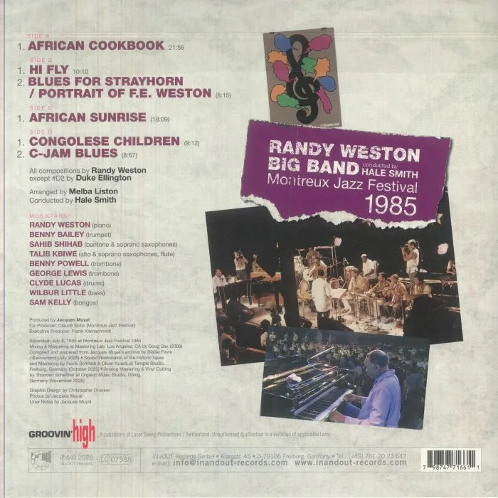 Обратная сторона обложки — RANDY WESTON BIG BAND — Montreux Jazz Festival 1985