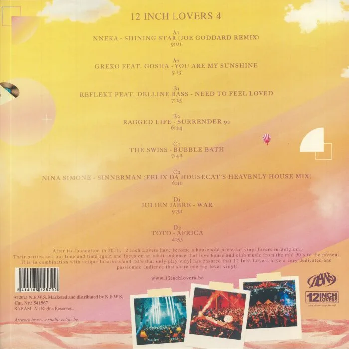 Обратная сторона обложки — VARIOUS — 12 Inch Lovers 4