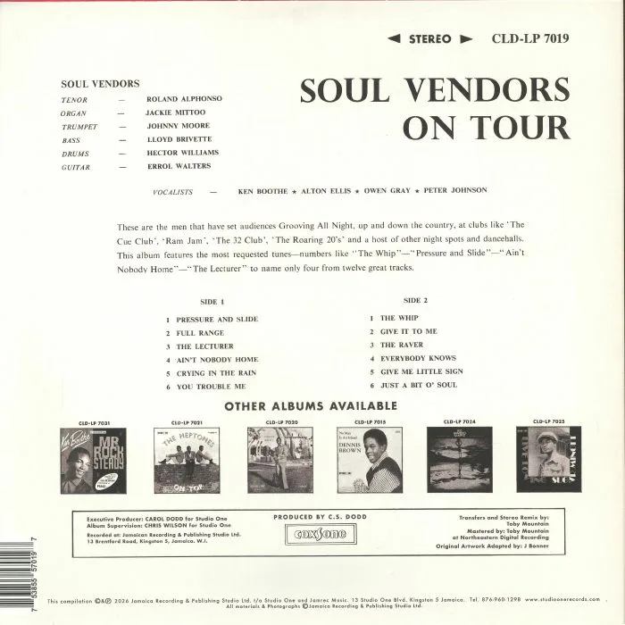 Обратная сторона обложки — SOUL VENDORS — Soul Vendors On Tour