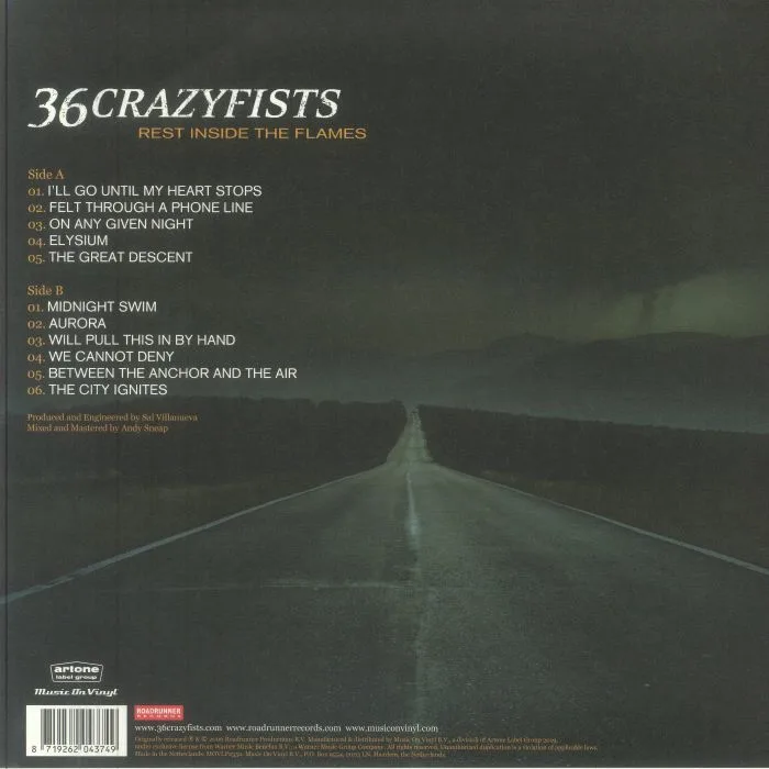 Обратная сторона обложки — 36 CRAZYFISTS — Rest Inside The Flames (reissue)