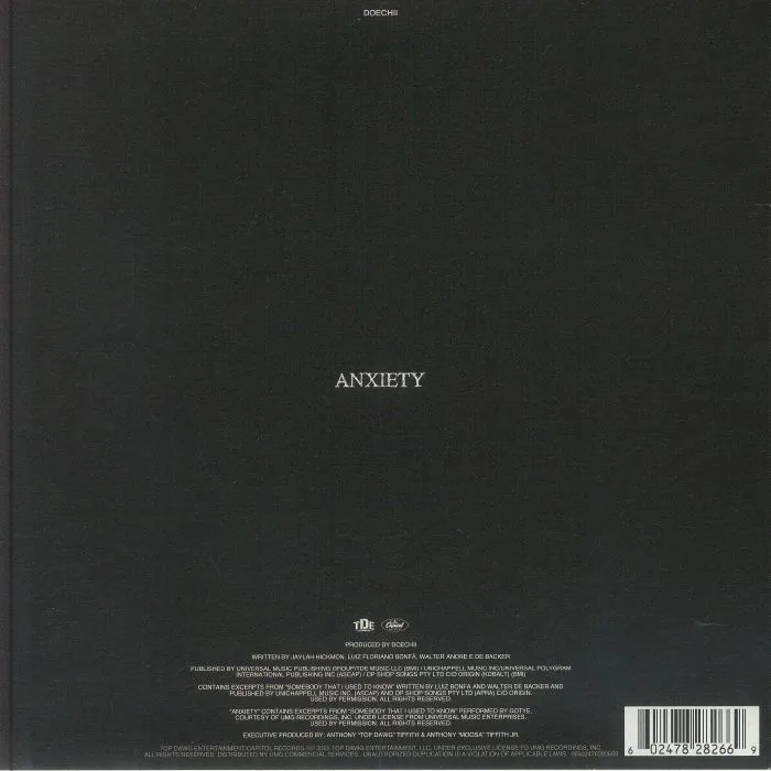Обратная сторона обложки — DOECHII — Anxiety