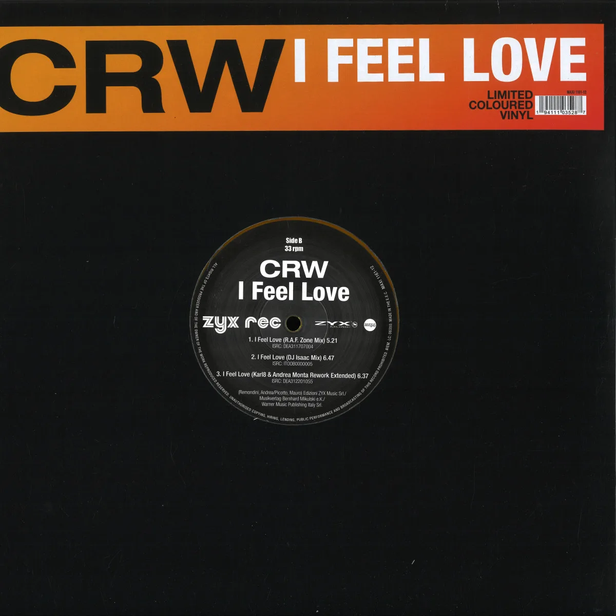 Обратная сторона обложки — CRW — I Feel Love