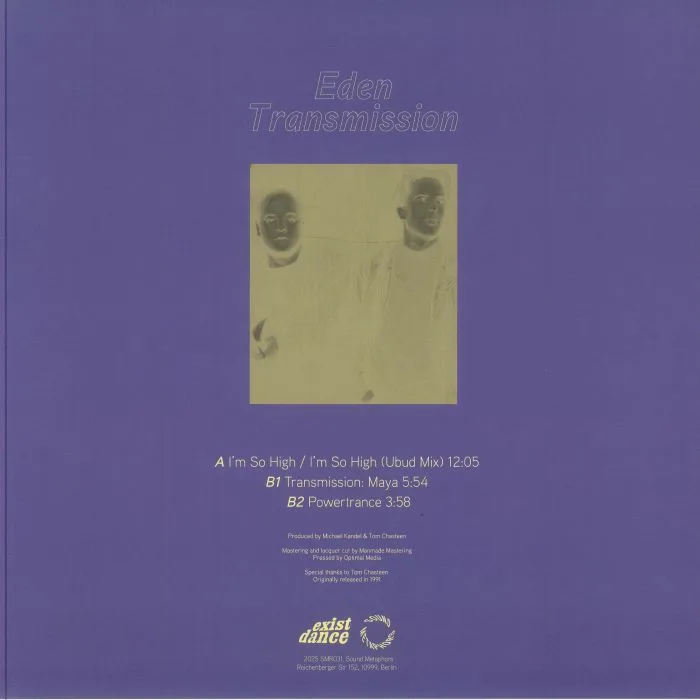 Back cover — EDEN TRANSMISSION — I'm So High