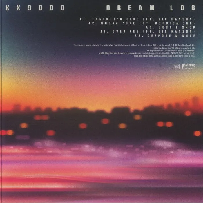 Back cover — KX9000 — Dream Log EP