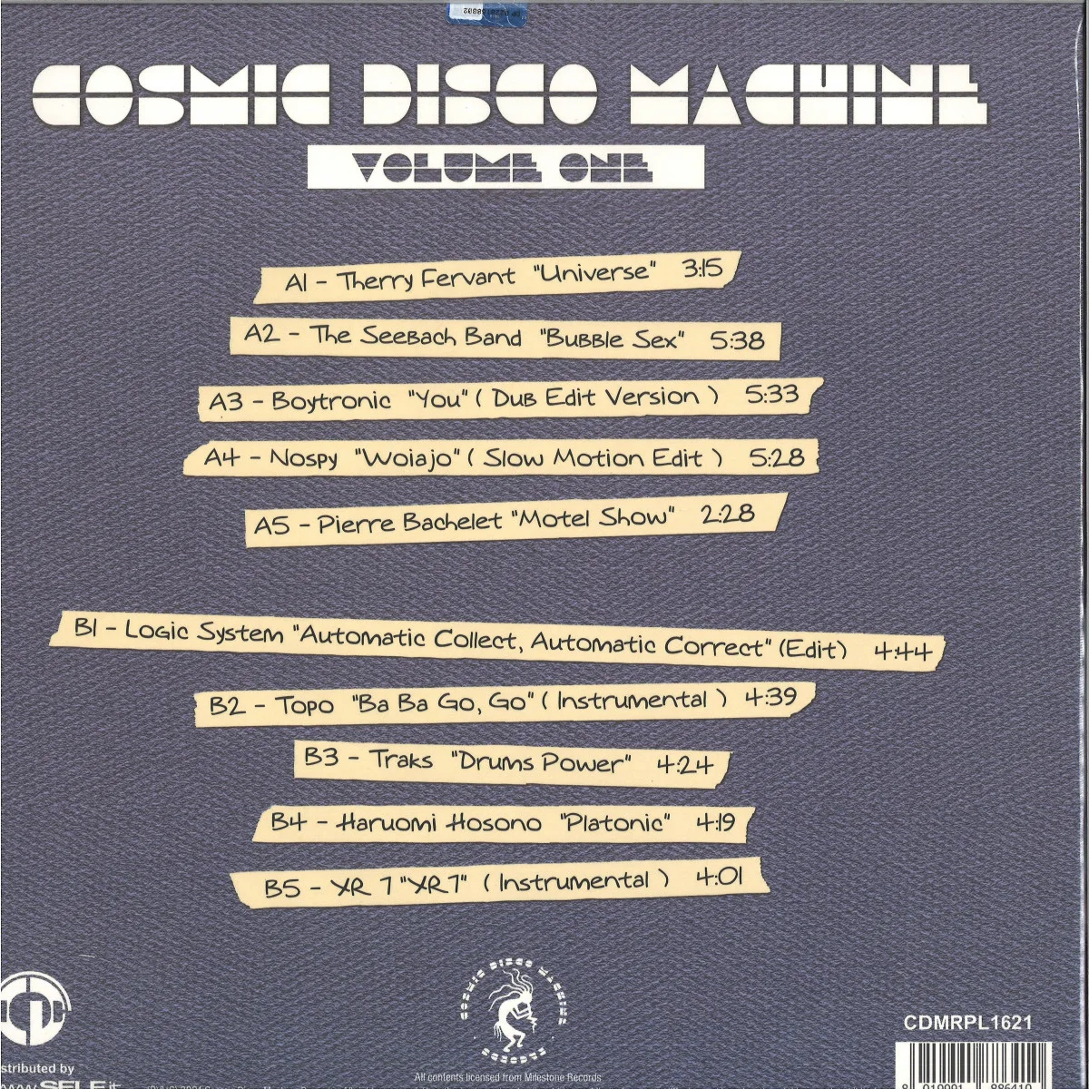 Обратная сторона обложки — Various — COSMIC DISCO MACHINE VOL. 1