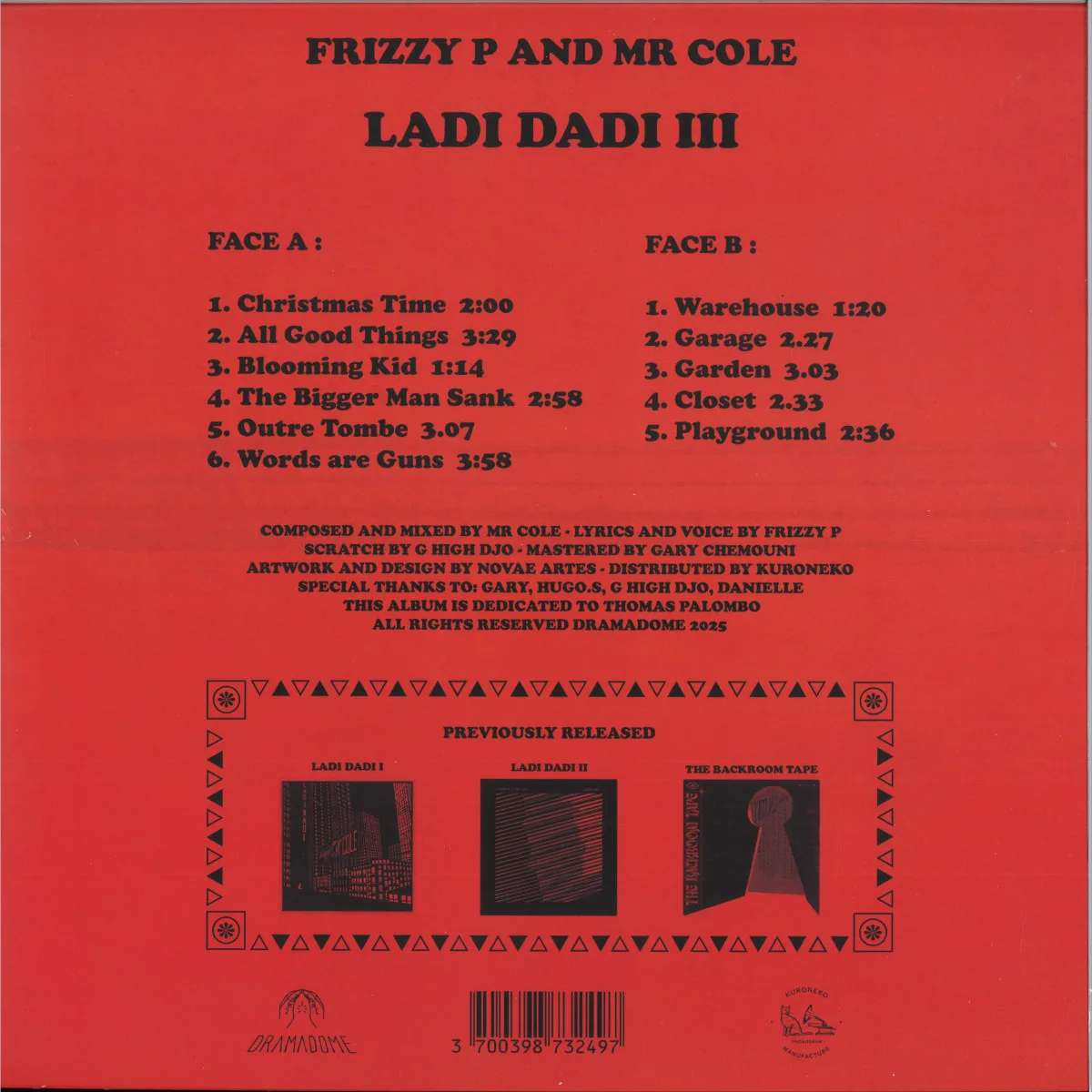 Обратная сторона обложки — Frizzy P&Mr Cole — LADI DADI III LP