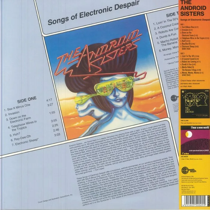 Back cover — The ANDROID SISTERS — Songs Of Electronic Despair (reissue)