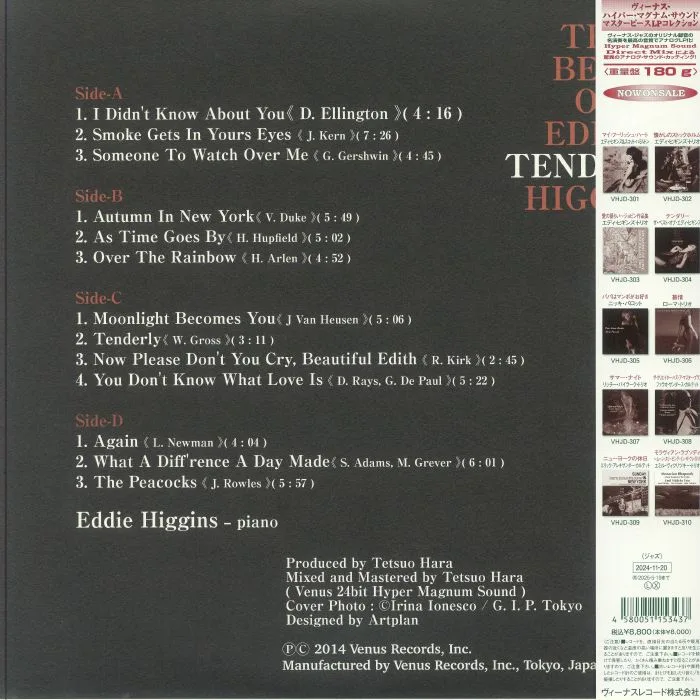 Back cover — Eddie HIGGINS — Tenderly: The Best Of