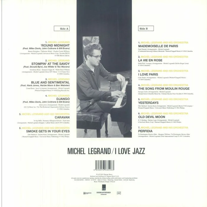 Обратная сторона обложки — Michel LeGRAND — I Love Jazz (remastered)