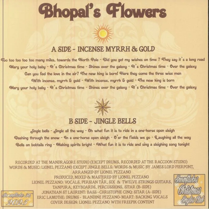 Обратная сторона обложки — BHOPAL'S FLOWERS — Incense Myrrh & Gold