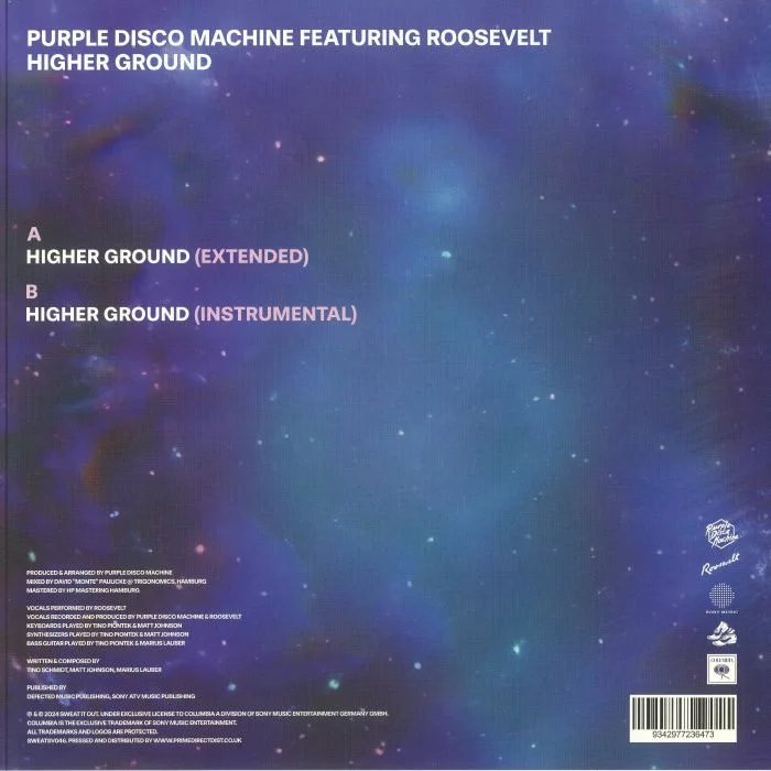 Back cover — PURPLE DISCO MACHINE feat ROOSEVELT — Higher Ground