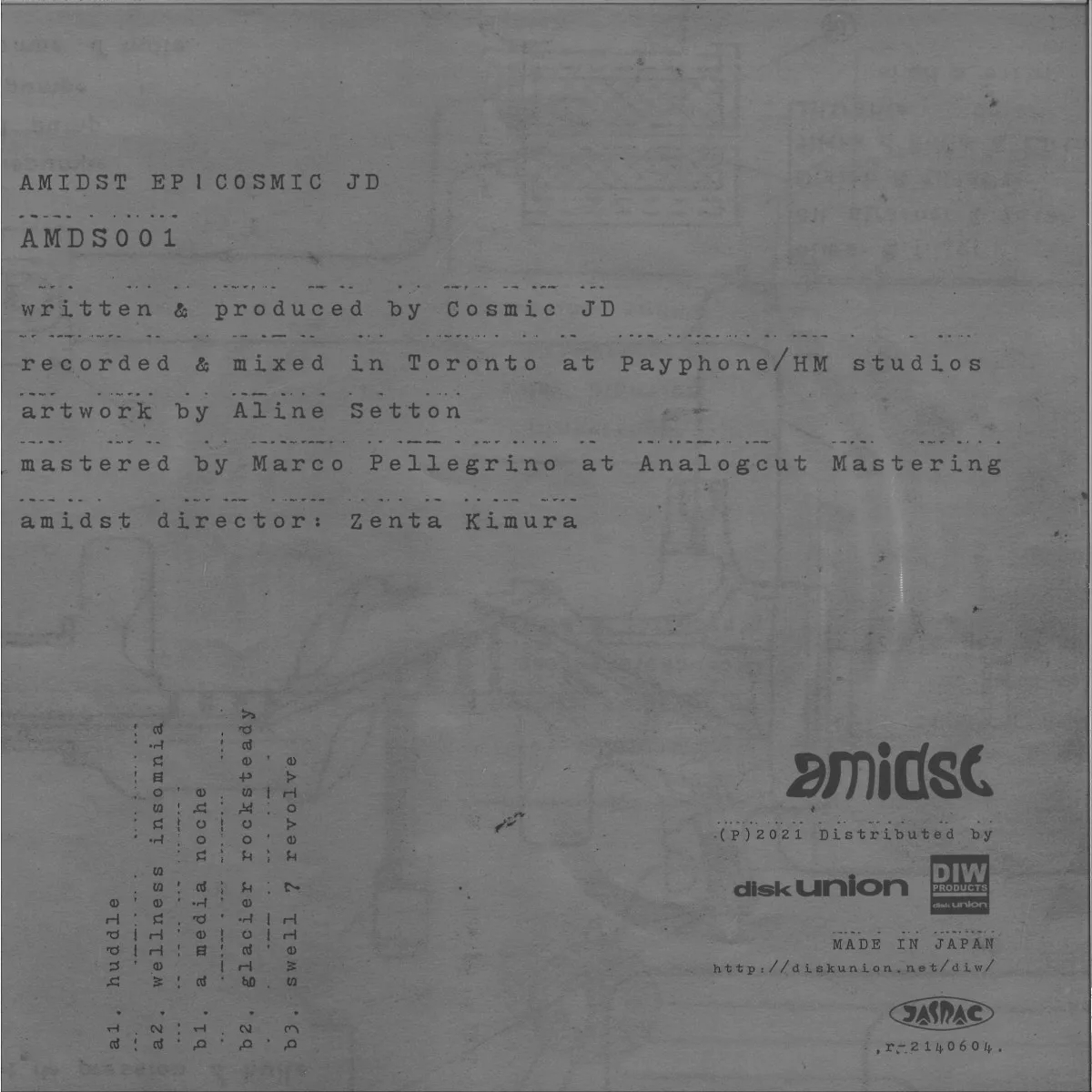 Обратная сторона обложки — Cosmic Jd — Amidst EP