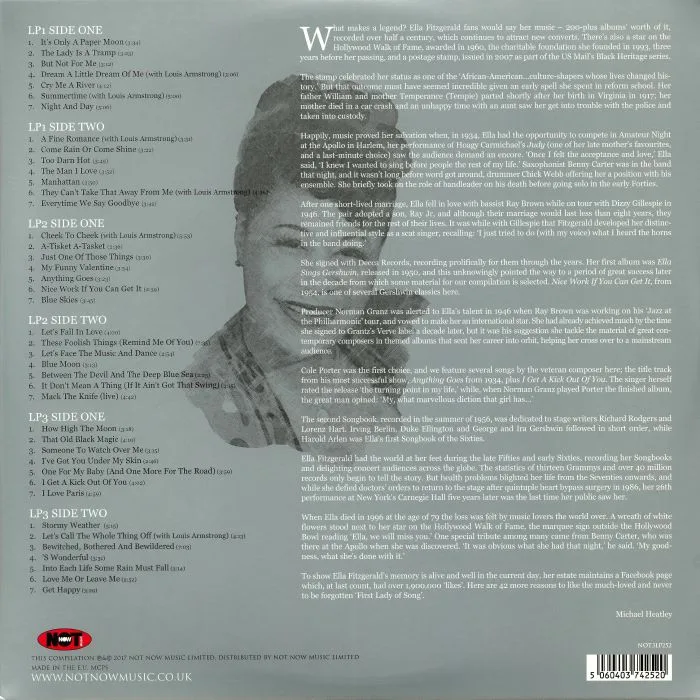 Обратная сторона обложки — Ella FITZGERALD — The Platinum Collection