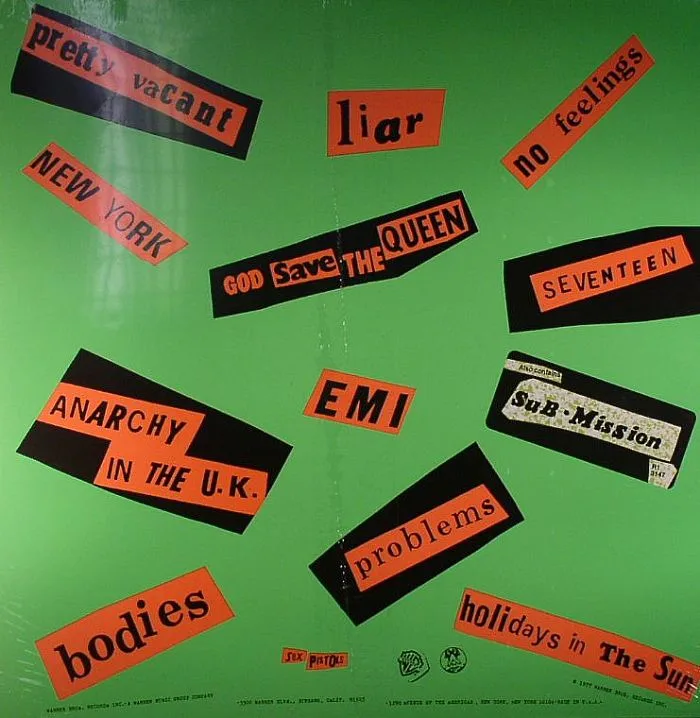 Back cover — SEX PISTOLS — Never Mind The Bollocks Here's The Sex Pistols