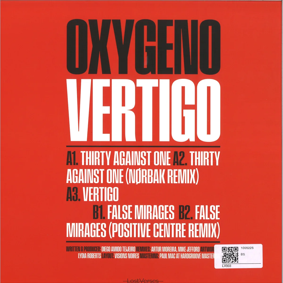 Обратная сторона обложки — Oxygeno — Vertigo
