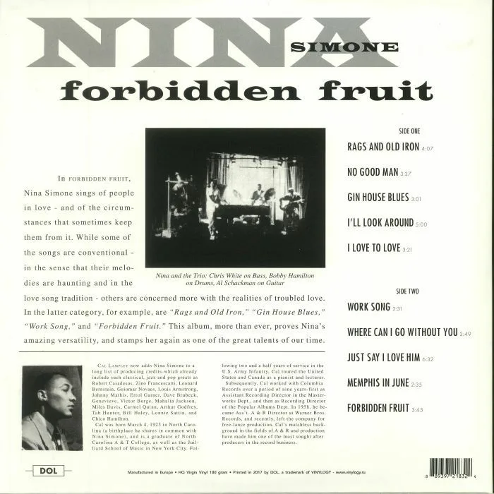 Обратная сторона обложки — Nina SIMONE — Forbidden Fruit (reissue) (B-STOCK)