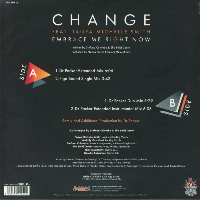 Обратная сторона обложки — CHANGE feat TANYA MICHELLE SMITH — Embrace Me Right Now (remixes)