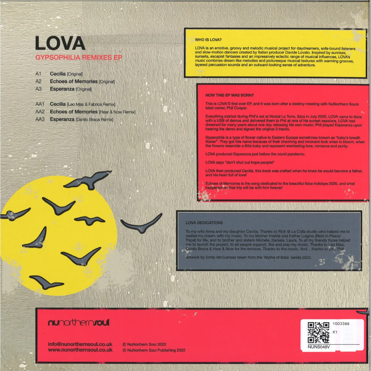 Обратная сторона обложки — Lova — Gypsophila Remixes EP