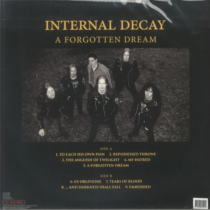 Обратная сторона обложки — INTERNAL DECAY — A Forgotten Dream