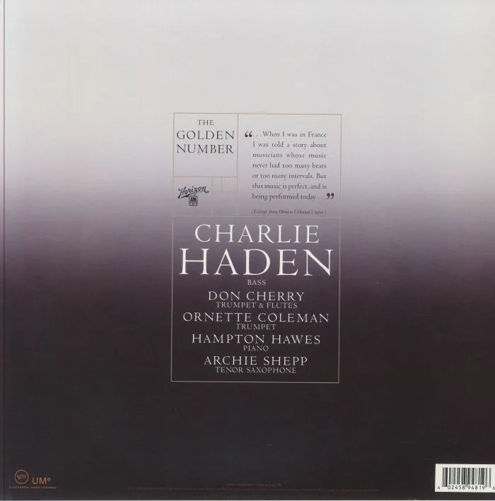 Обратная сторона обложки — Charlie HADEN — The Golden Number (Verve By Request)