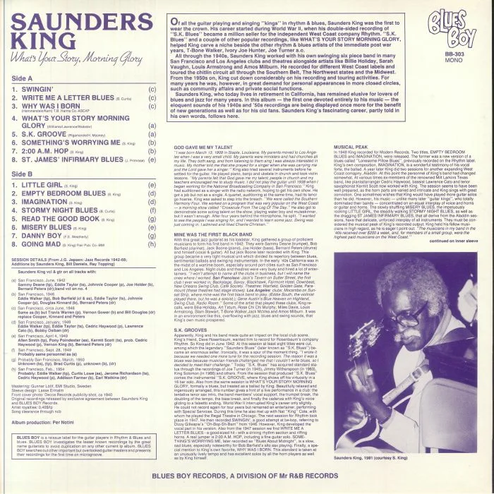 Back cover — Saunders KING — What's Your Story Morning