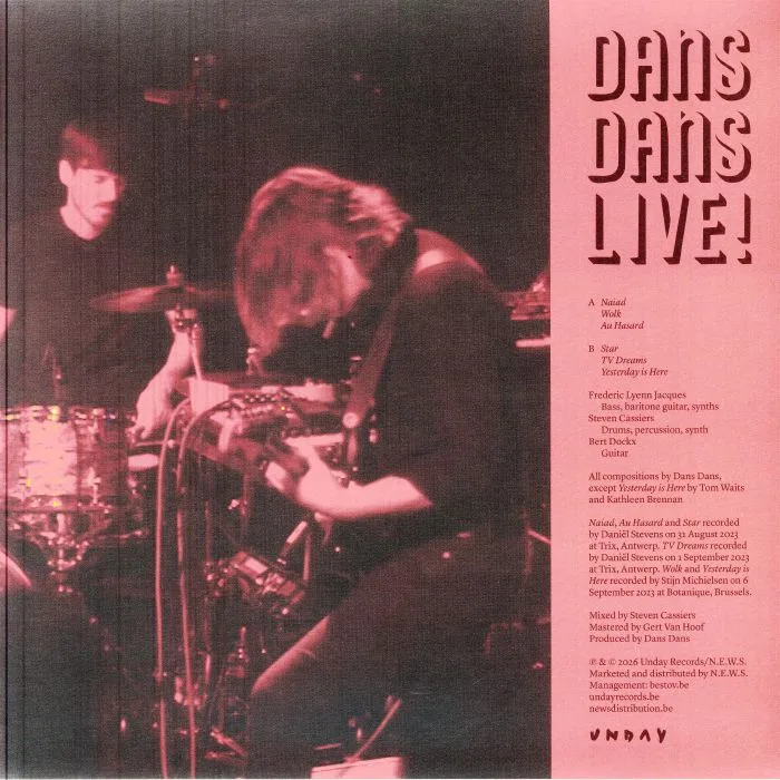 Лицевая сторона обложки — DANS DANS — Live! (Record Store Day RSD 2026)