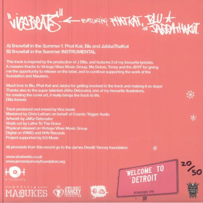 Обратная сторона обложки — VICE BEATS — Snowfall In The Summer