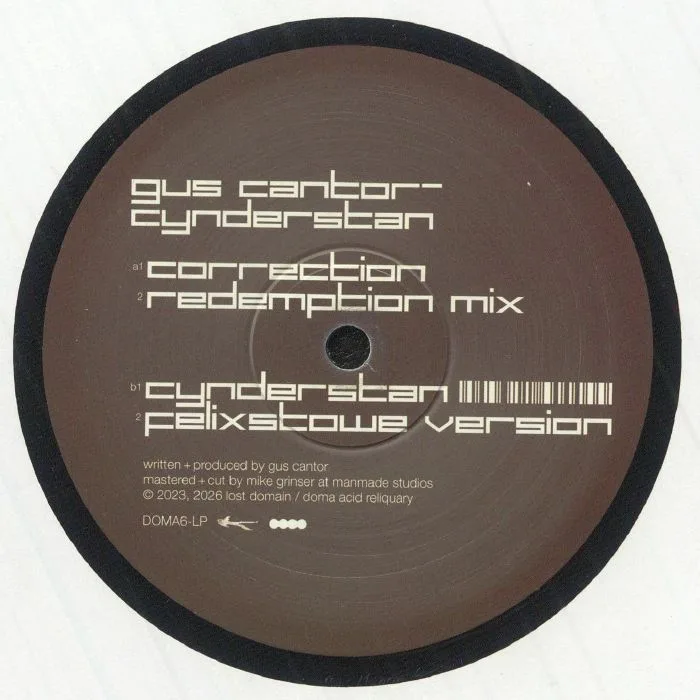 Обратная сторона обложки — Gus CANTOR — Cynderstan