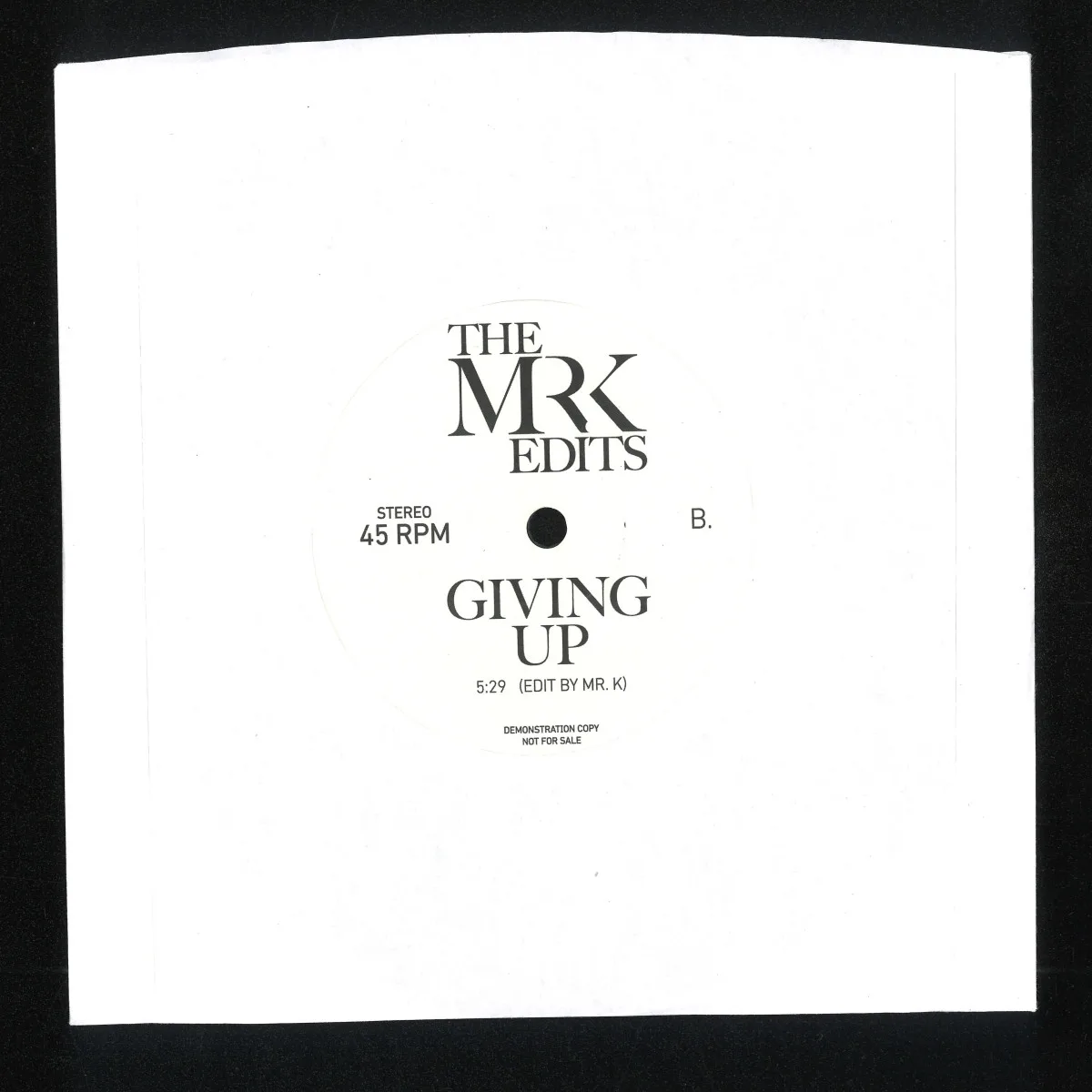 Обратная сторона обложки — Mr. K — Funky Music / Giving Up