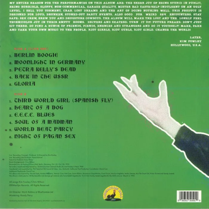 Обратная сторона обложки — Kim FOWLEY — In Deutschland