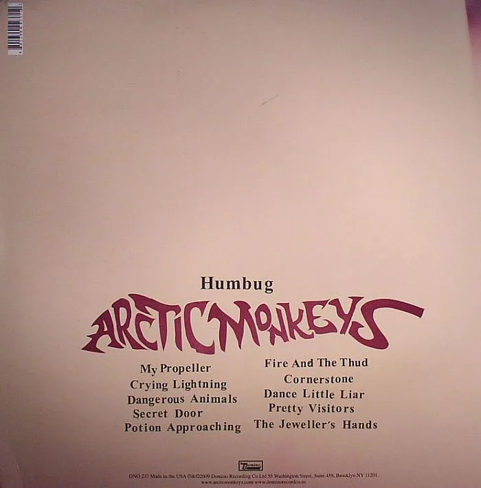 Обратная сторона обложки — ARCTIC MONKEYS — Humbug