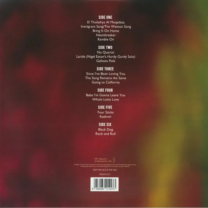 Back cover — Jimmy PAGE / ROBERT PLANT — The Complete Rio De Janeiro 1996 Broadcast