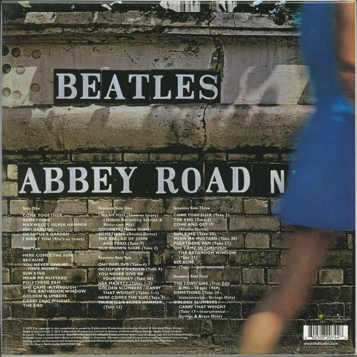 Back cover — The BEATLES — Abbey Road: 50th Anniversary Super Deluxe Edition