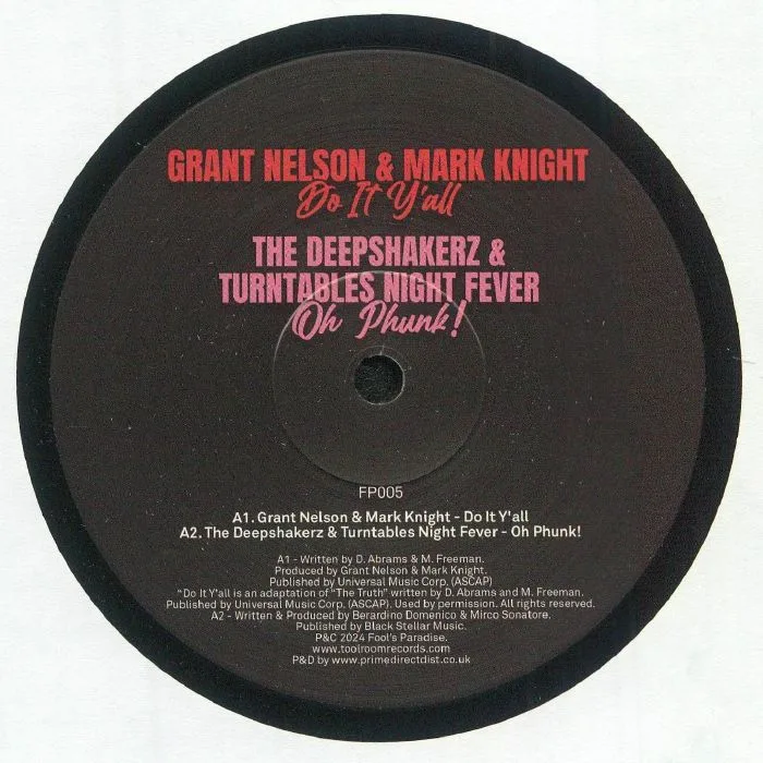 Front cover — Grant NELSON / MARK KNIGHT / THE DEEPSHAKERZ / TURNTABLES NIGHT FEVER / RICHARD EARNSH / SEBB JUNIOR — Fool's Paradise Sampler Vol 4
