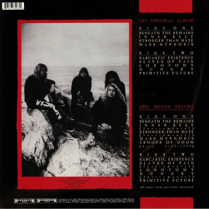 Back cover — SEPULTURA — Beneath The Remains (Deluxe Edition)