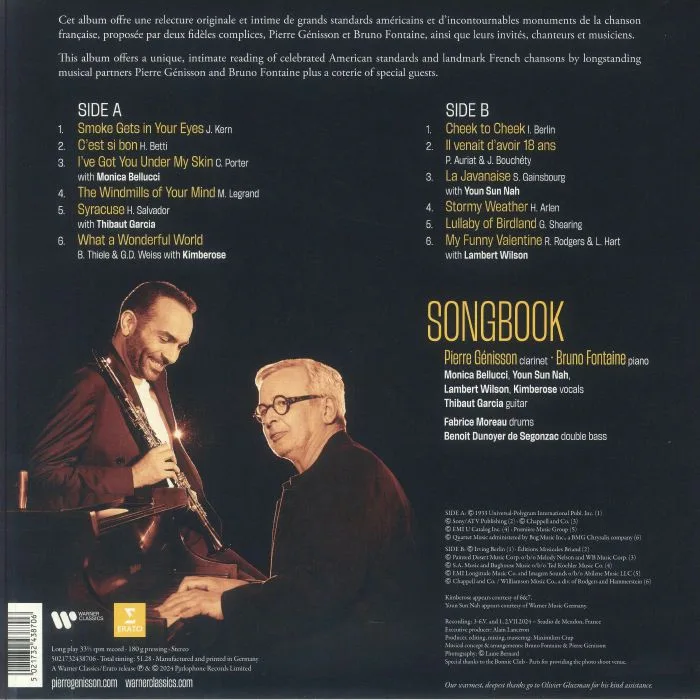 Back cover — Pierre GENISSON / BRUNO FONTAINE — Songbook