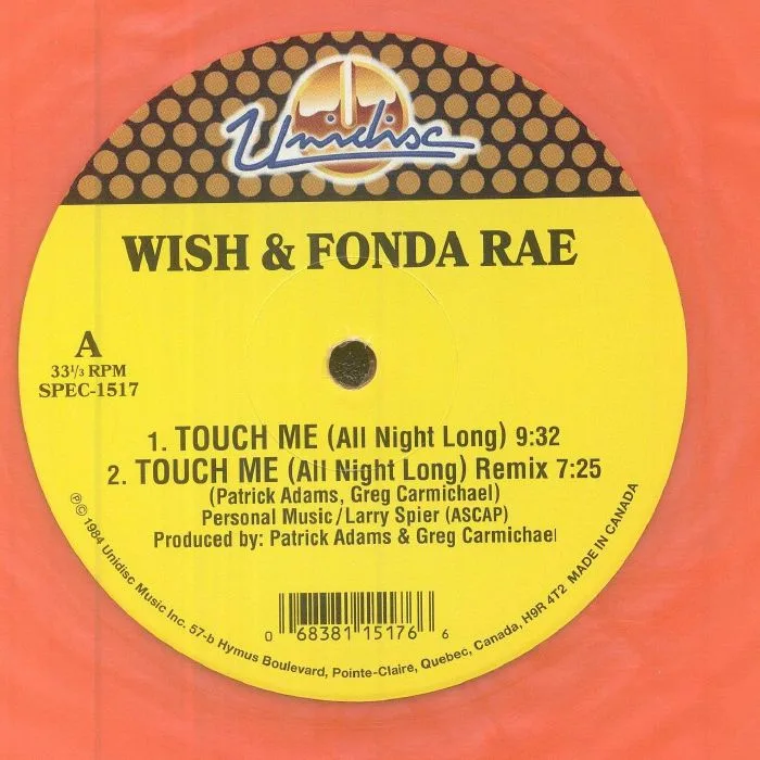Лицевая сторона обложки — WISH / FONDA RAE / LA RITA GASKIN — Touch Me (All Night Long) (reissue)