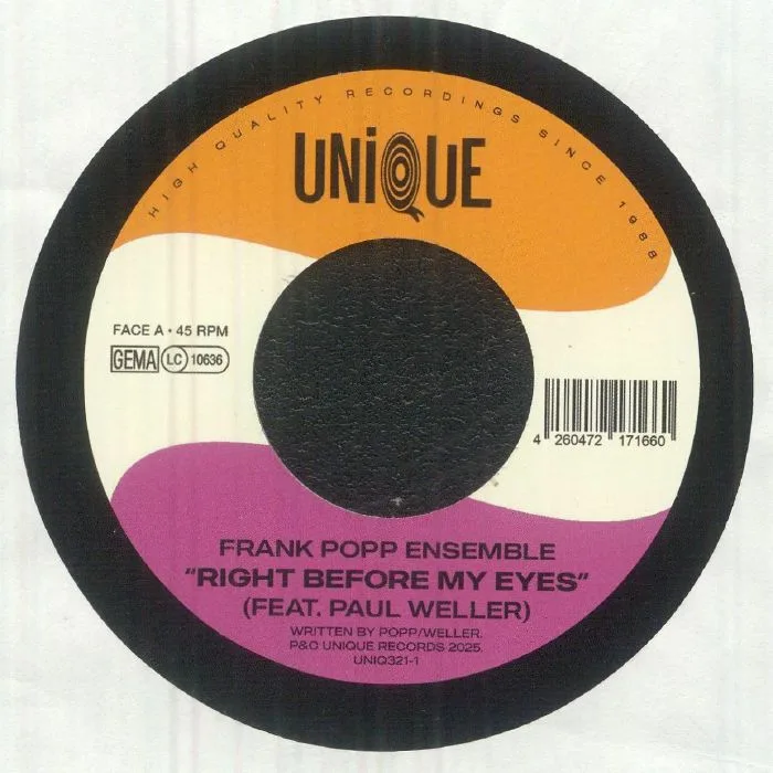 Front cover — FRANK POPP ENSEMBLE / PAUL WELLER — Right Before My Eyes