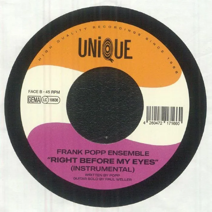 Back cover — FRANK POPP ENSEMBLE / PAUL WELLER — Right Before My Eyes