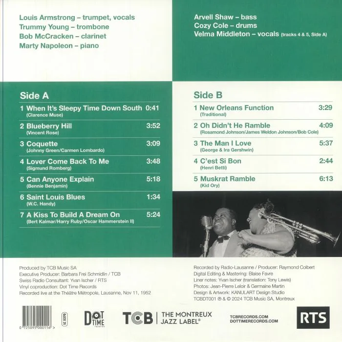 Back cover — Louis ARMSTRONG — Swiss Radio Days Jazz Series Vol 48