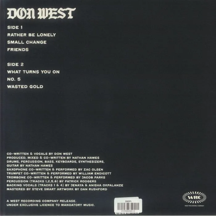 Обратная сторона обложки — Don WEST — Don West EP