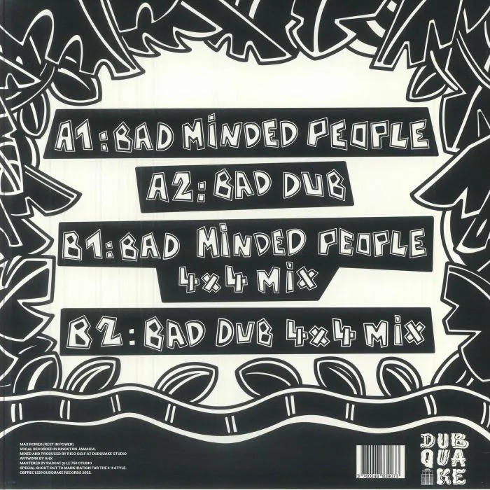 Обратная сторона обложки — Max ROMEO / OBF — Badminded People