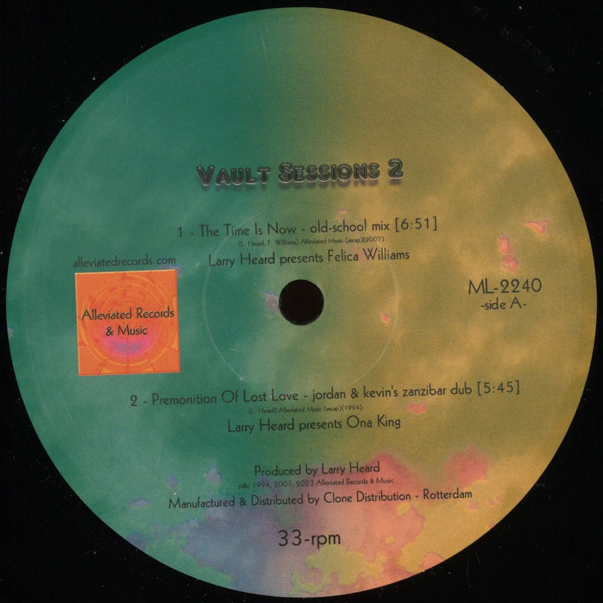 Front cover — Larry Heard — Vault Sessions 2