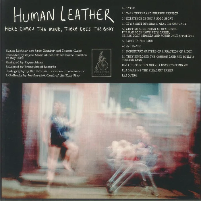 Back cover — HUMAN LEATHER — Here Comes The Mind There Goes The Body