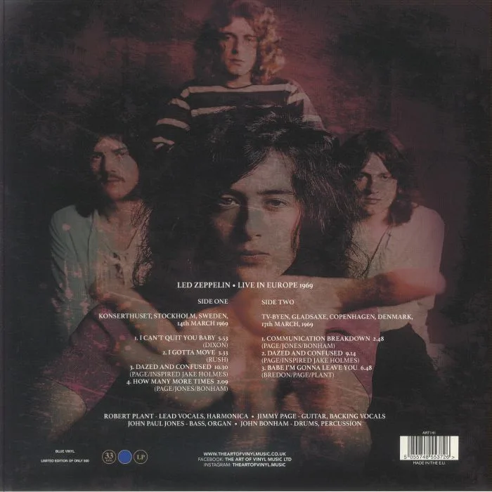 Обратная сторона обложки — LED ZEPPELIN — Live In Europe 1969